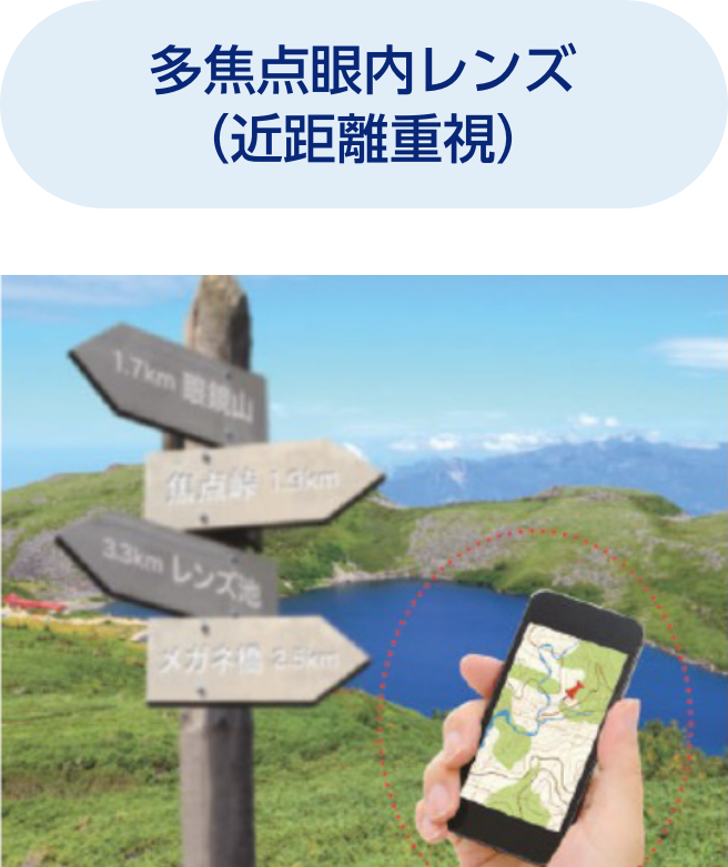 多焦点眼内レンズ（近距離重視）